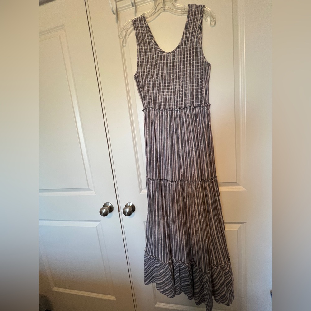 Caslon Navy and White Striped Maxi Dress